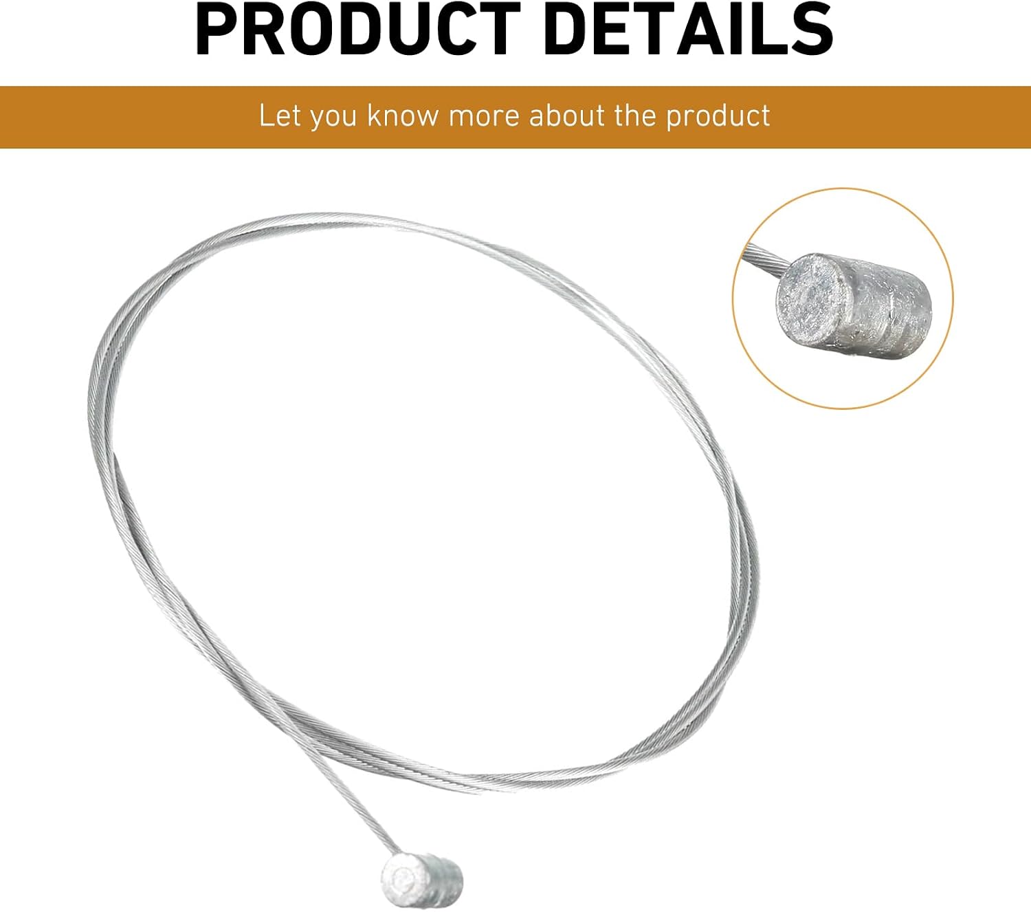 1 PC Car Brake Clutch Cable, 51" Emergency Throttle Brake Cable, Multifunctional Clutch Repair Tool with Ends, Universal for Most Motorcycles, Off-Road, Scooters, Bicycle (Silver)