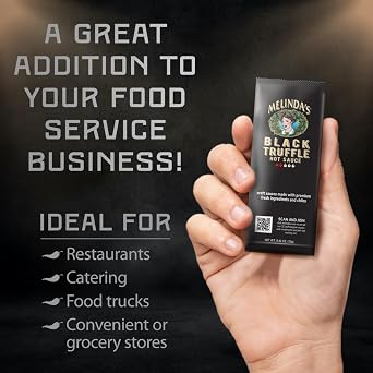 Melindas Black Truffle Hot Sauce Packets - 200 Count (.42 Oz Each) - Hot Sauce Packets Single Serve for Travel, Party, Business - Convenient Individual Condiment Packets in 8 Flavors