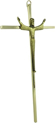 Miniatura 3 de Needzo Decoración católica para el hogar, crucifijo resucitado en tono dorado, decoración para colgar en la pared, regalo de inauguración de la