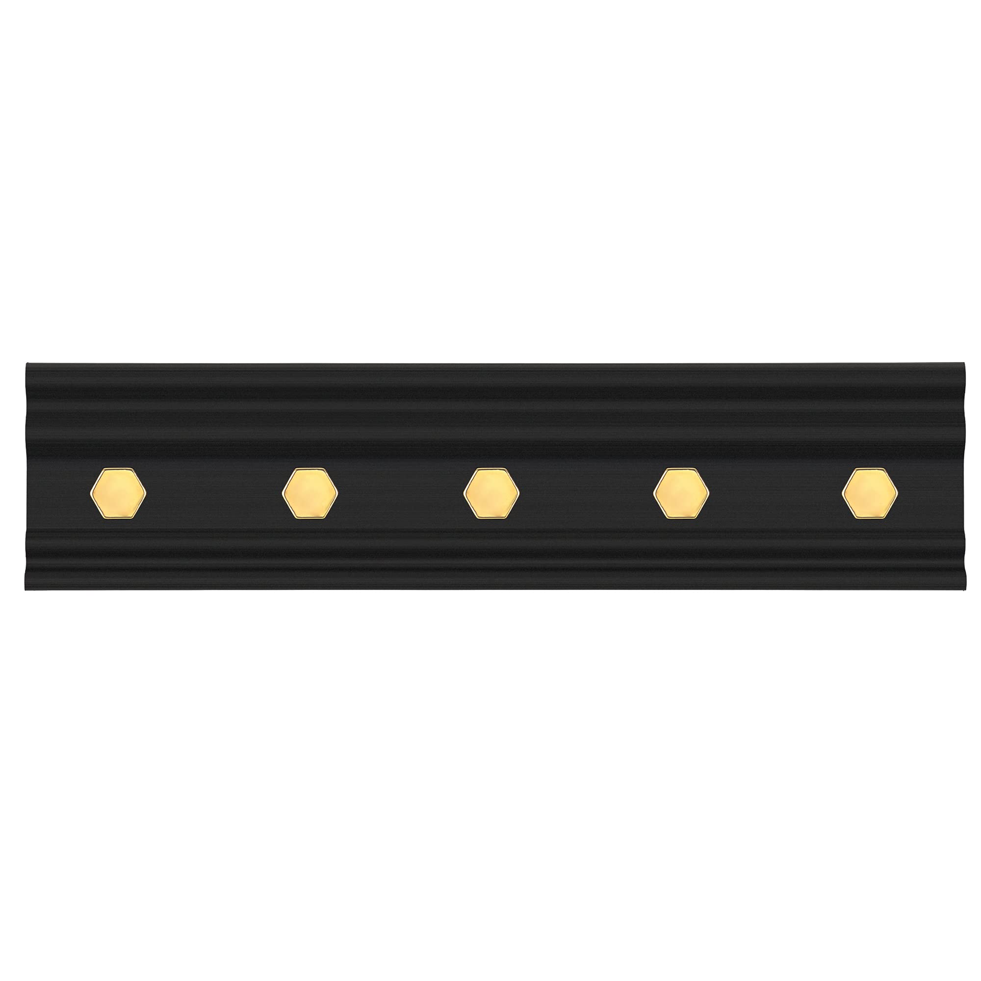 Livivo 5 Hook Wall Mounted RackBlack & Gold from B&Q