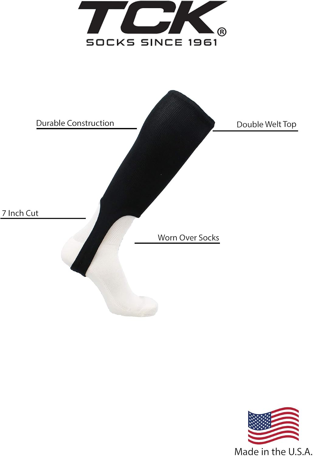 TCK Sports Solid Colors 7 Inch Baseball/Softball Stirrups (Multiple Colors)