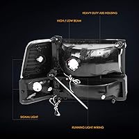 Vista 4 de PM PERFORMOTOR LED DRL - Barra de luz LED de repuesto para faros delanteros de doble LED, color negro, compatible con 92-96 F150 / F250 / F350