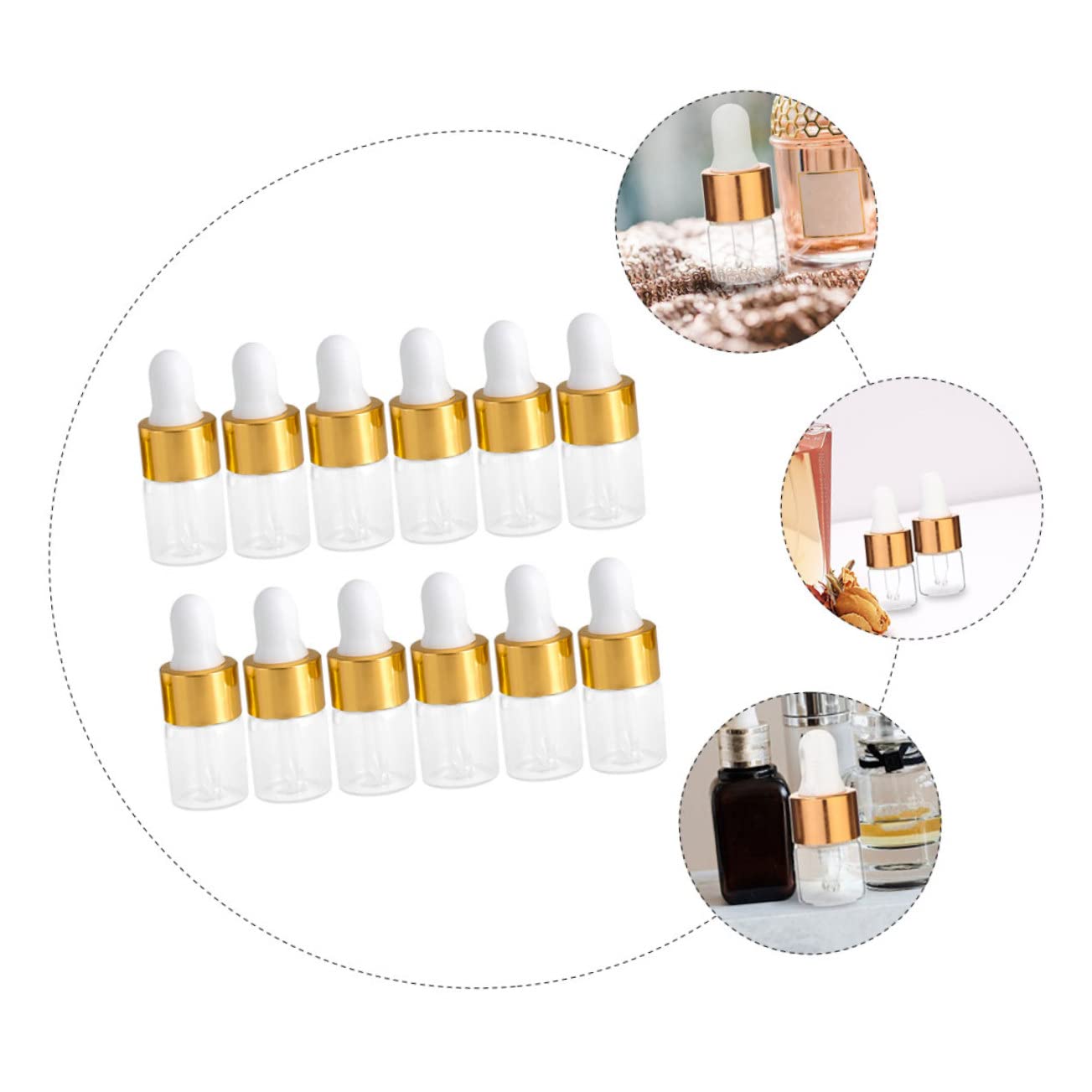 Gogogmee Glass Dropper Bottles 30pcs Essential Oil Droppers Bottles Droppers Empty Bottles for Cosmetics Liquid Packing