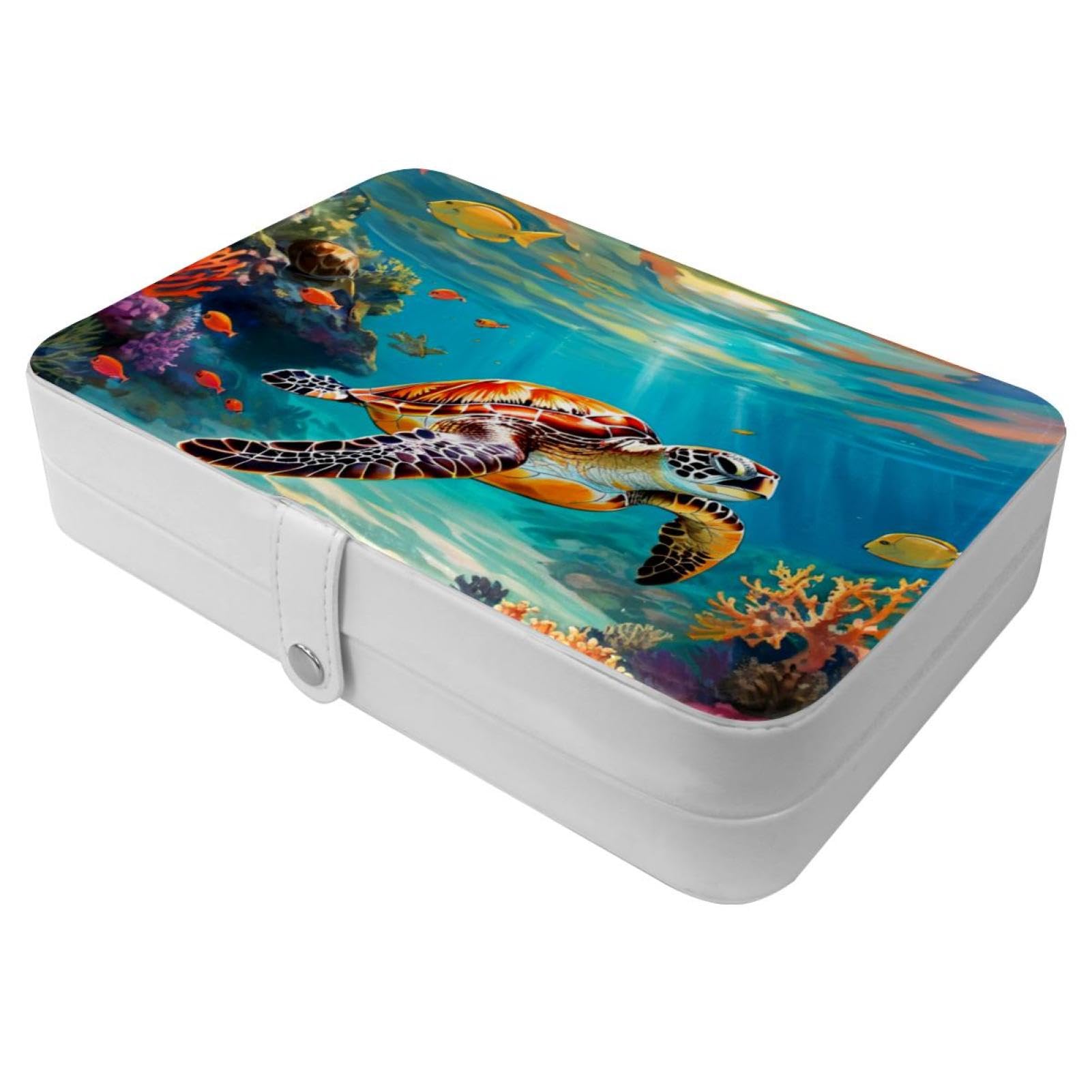 Organisateur de bijoux nomade motif tortue pour week-end et vacances