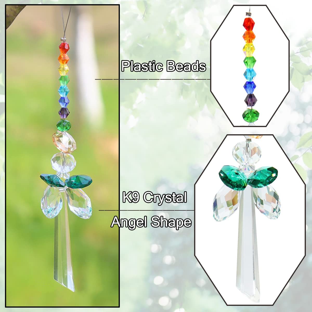 Amazon.co.jp: Yimisya レインボーエンジェルクリスタルサン