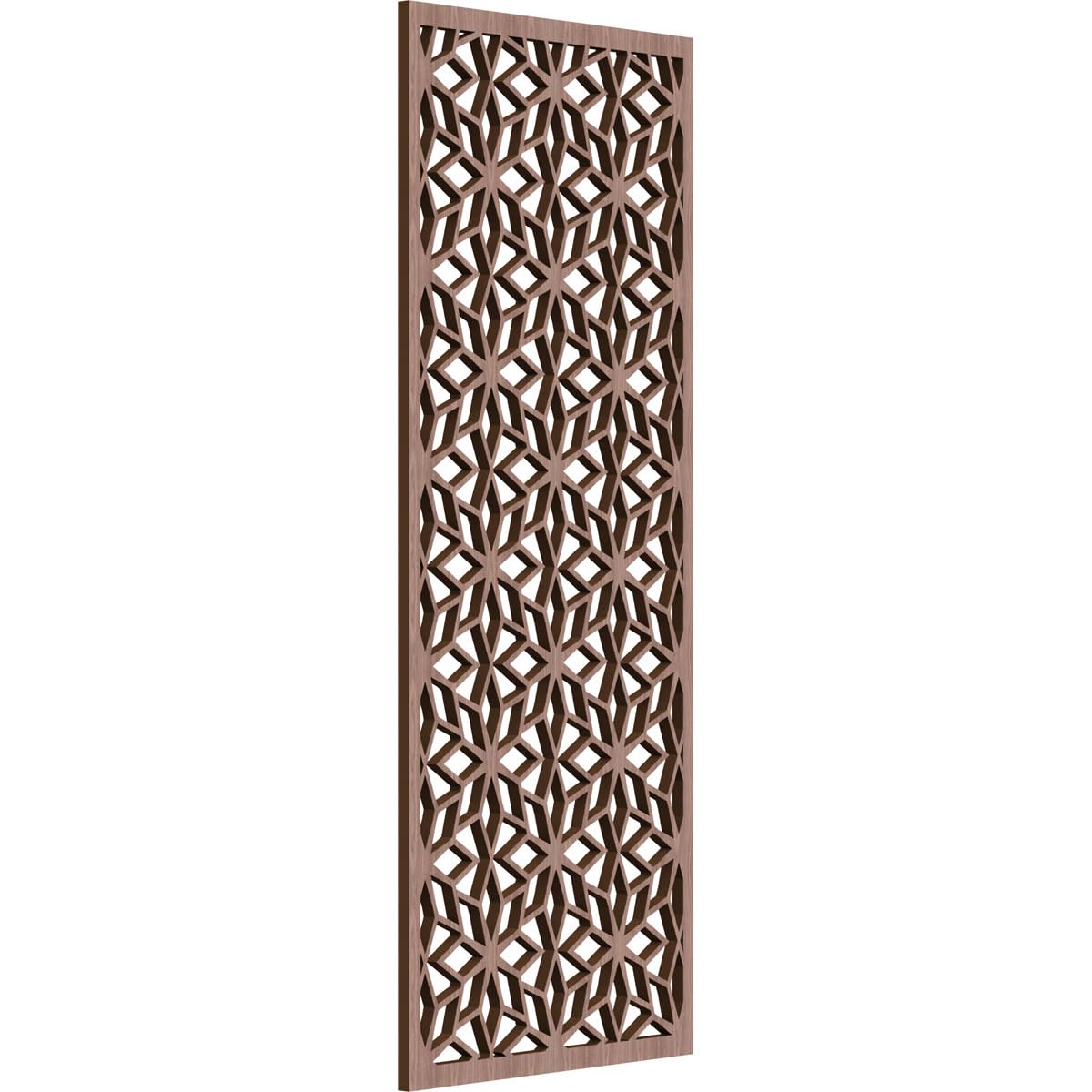 13 3/8"W x 34 3/8"H x 3/8"T Lake Decorative Fretwork Wood Wall Panels, Walnut