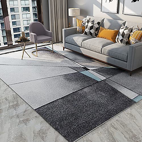 Tapis moderne de salon abstrait Ruby Lil | Grand tapis lavable multicolore de 6,6x8,2 m