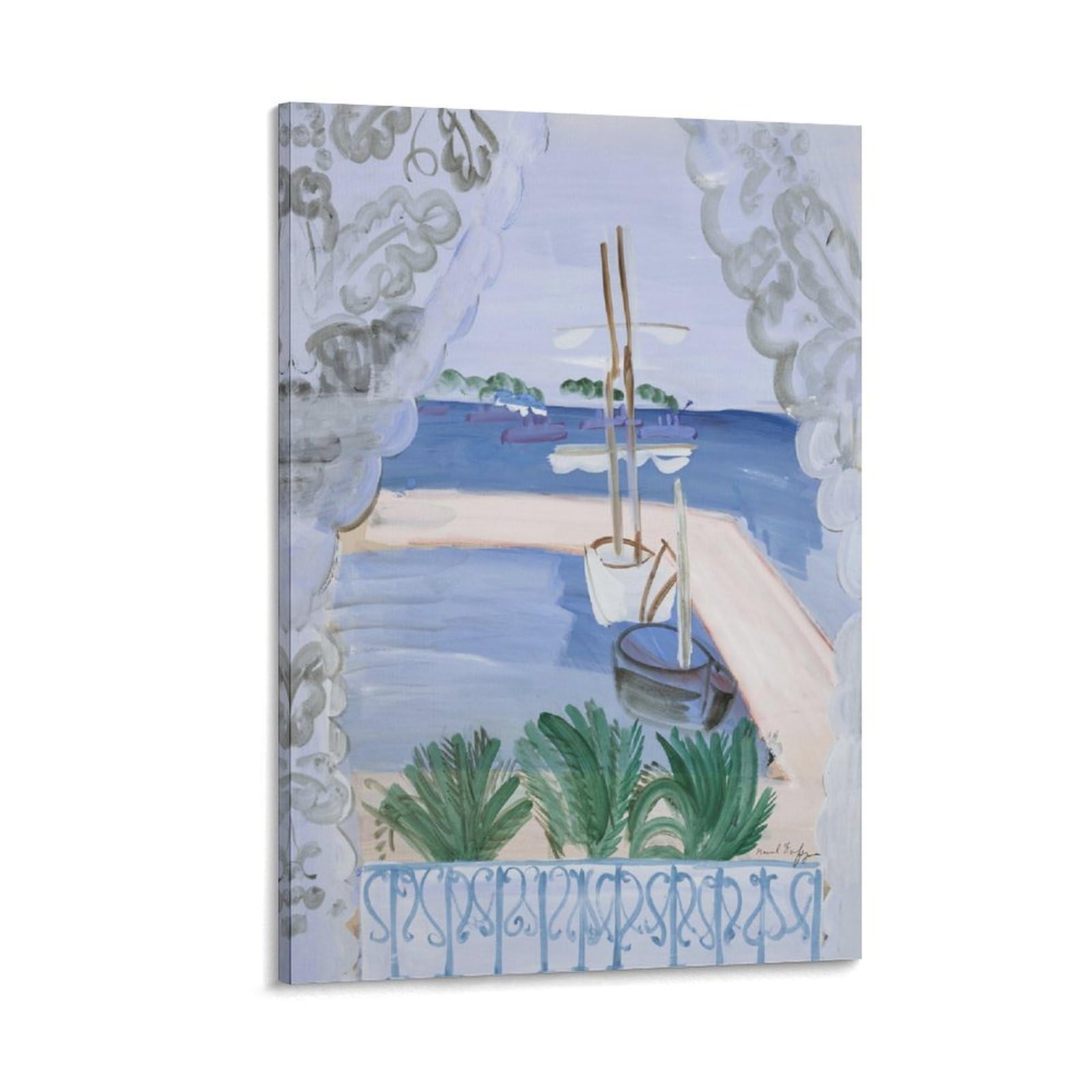 KLAGCBDF Raoul Dufy Fenêtre Ouverte À Golfe-Juan Posters Wall Art Painting Canvas Prints Decor Poster Artworks 20x30inch(50x75cm)