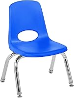 Vista 10 de FDP Silla Escolar Apilable de 10", Asiento Apilable para Estudiantes con Patas de Acero Cromado y Deslizadores Giratorios de Nylon; Para Aprendizaje