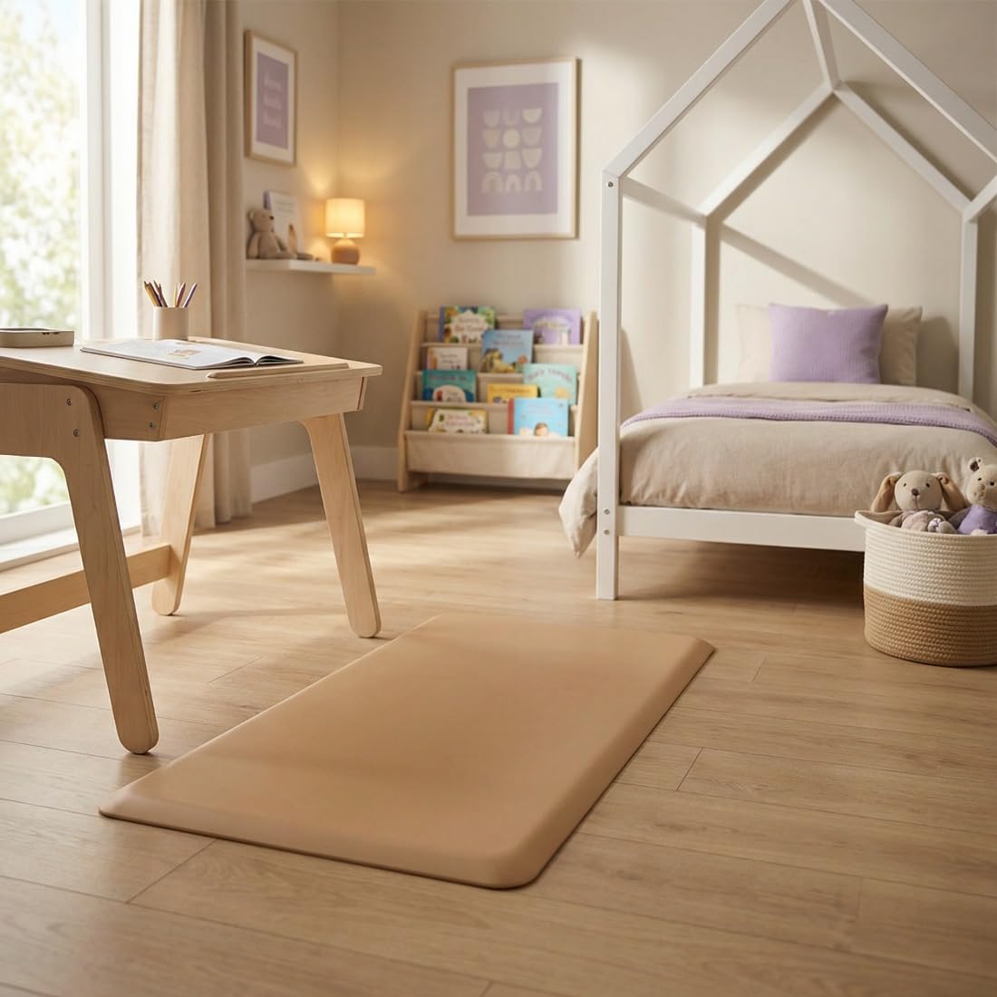 Spacetronik Anti Ermüdungsmatte Büro Kork 120x45 cm, Ergonomische Stehmatte | Schreibtisch für Arbeitsplatz, 15 mm Arbeitsplatzmatte rutschfest, gepolsterte Komfortmatte mit abgerundeten Kanten
