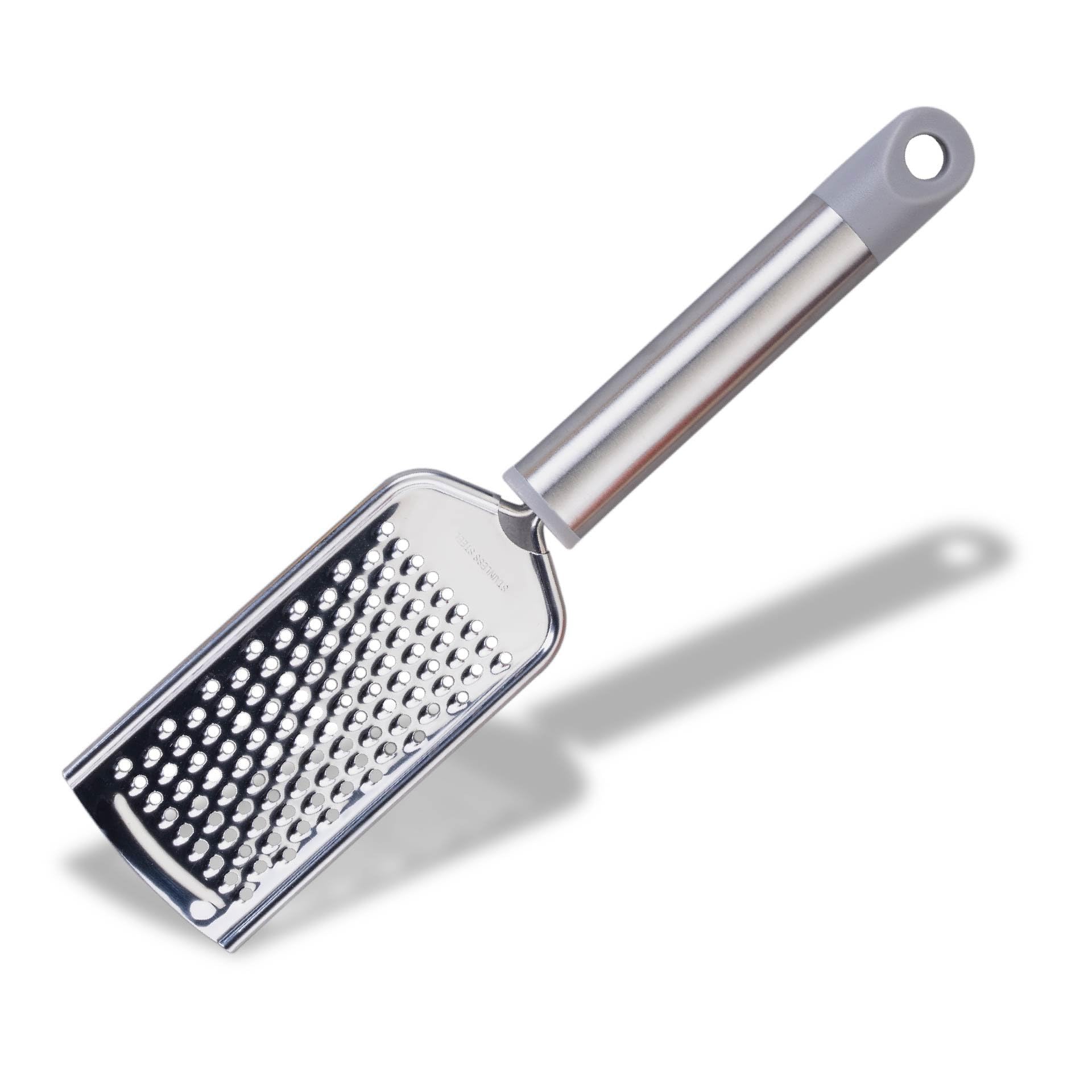 Fackelmann MODE Hand Grater, Cheese & Parmesan Shredder, Fine Chocolate Grater, Lemon Citrus & Nutmeg Zester, Durable Sharp Blade with Rounded Stainless Steel Handle 24.5cm, Grey