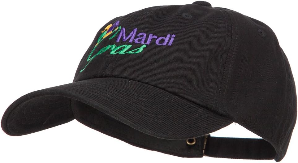e4Hats.com Mardi Gras with Jester Hat Embroidered Washed Cap