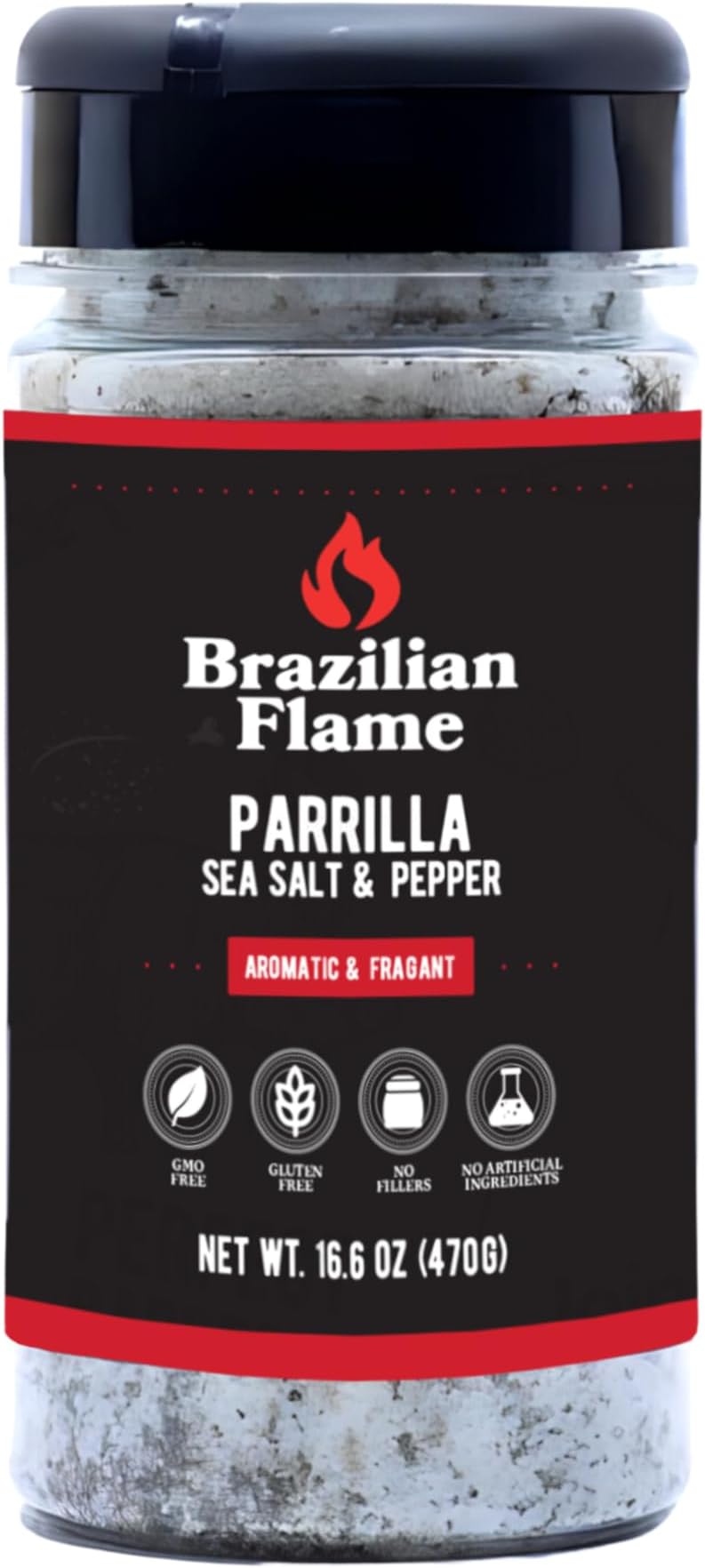 Brazilian Flame Parrilla Seasoning - Parrilla Sea Salt & Pepper - 16.6oz