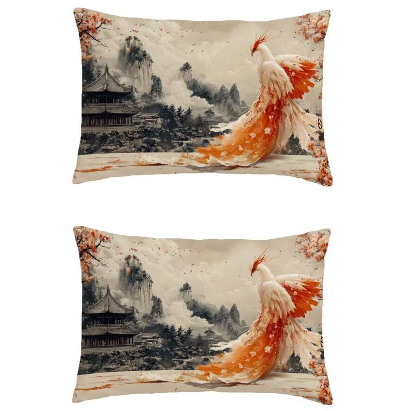 Housse coussin salon de jardin imperméable et résistante Phoenix 60x90cm en lin