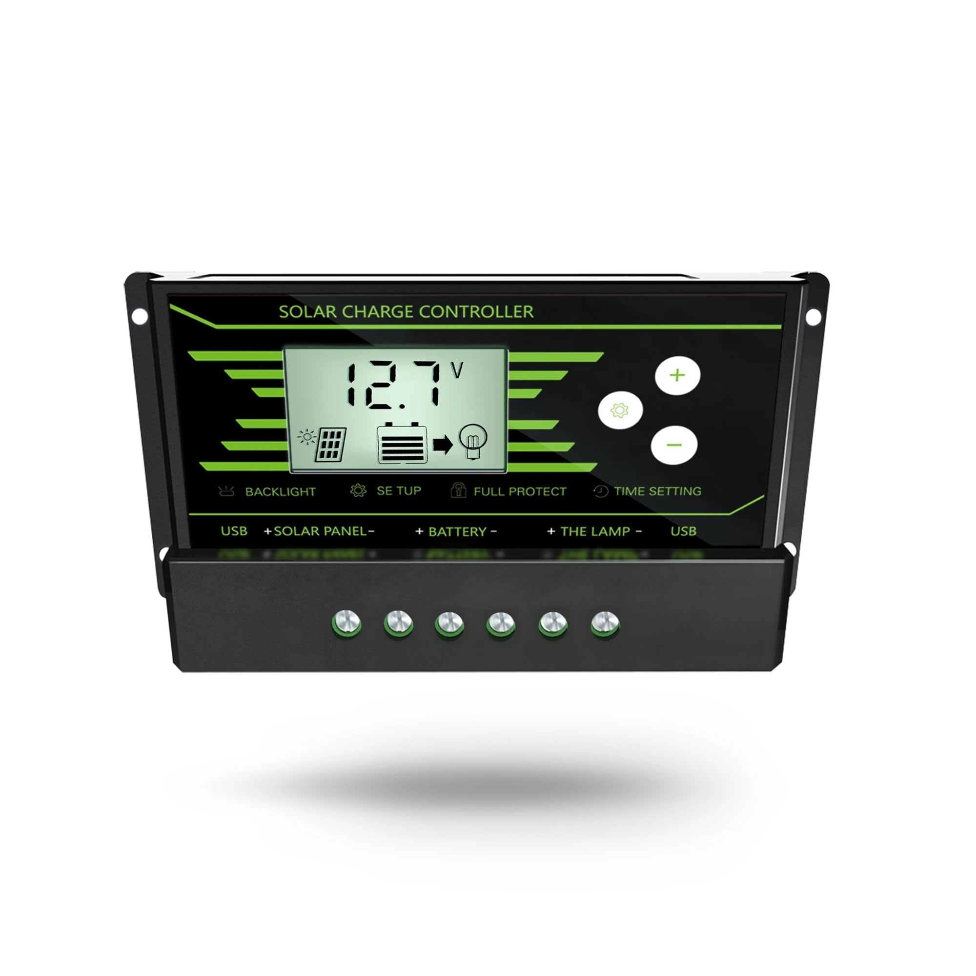 CUDTAPI PWM 10A 20A 30A Auto Backlight LCD Solar Controller 12V 24V Solar Panel Charger With Dual USB 5V Z Series Solar Regulator(30A)