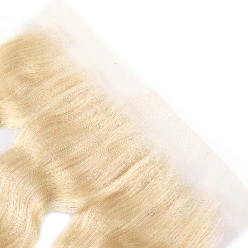 613 Lace Frontal Closure Body Wave with Baby Hair Free Part Blonde Brazilian Virgin Human Hair Frontal Blonde 12 inch