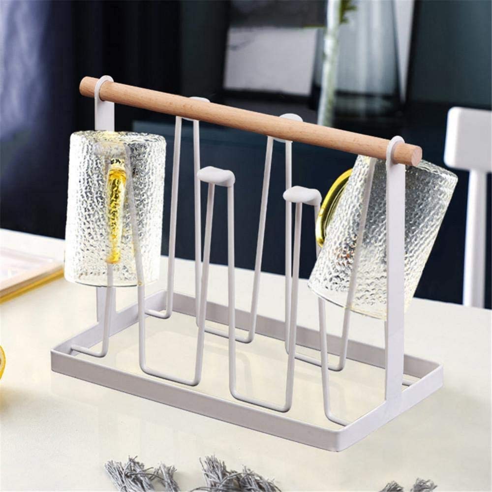 Égouttoir Bouteilles Égouttoir Support Cintres En Verre Porte-gobelets Pour Cuisine Verre à Boire Et Support Pour égouttoir De Bouteille De Sport Fournitures De Rangement Pour La Maison-white