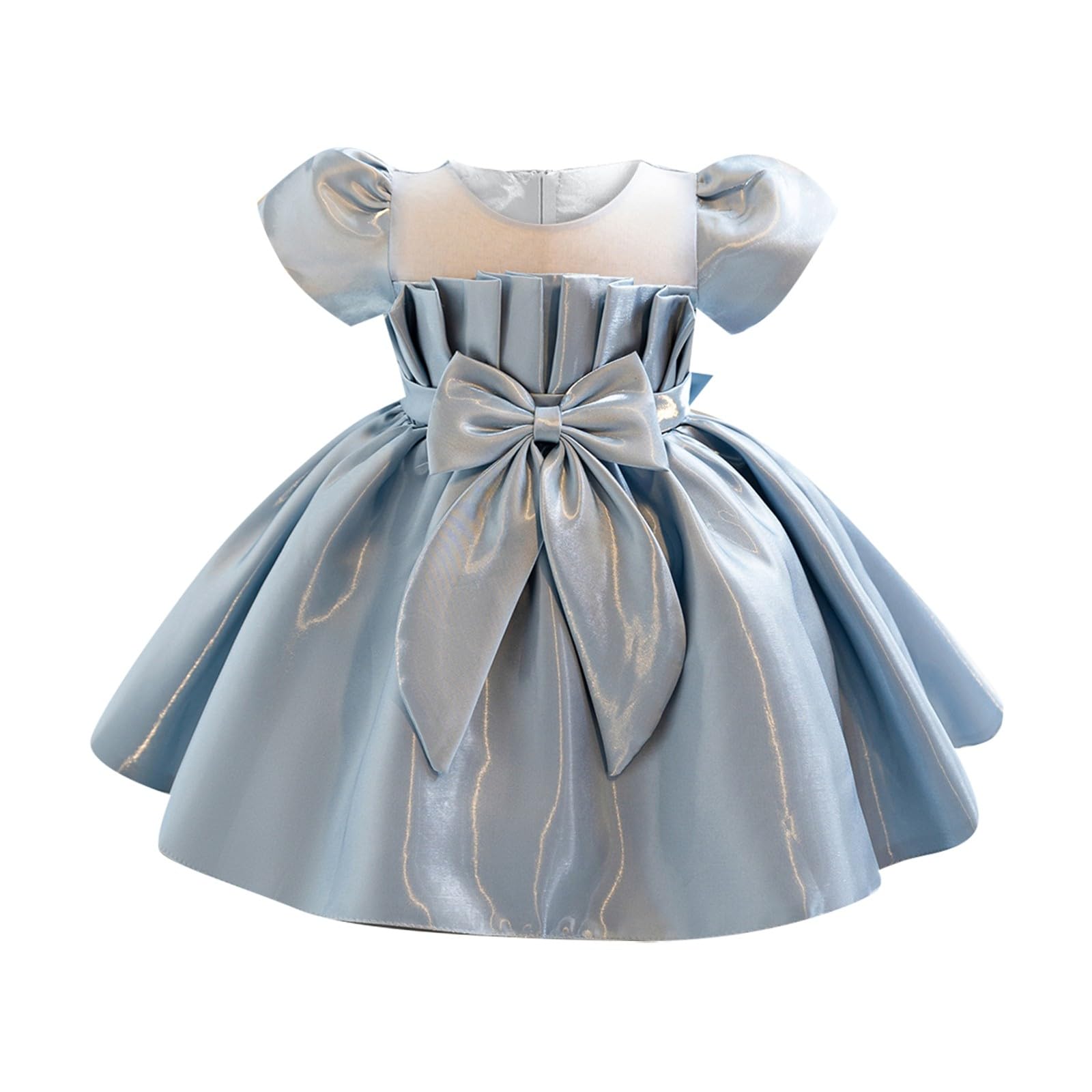 Vestido de fiesta para niña, lazo de princesa, manga abombada, vestido de fiesta, brillante, vestido de bautizo, boda, cumpleaños, tul, vestido de comunión, elegante, vestido de baile