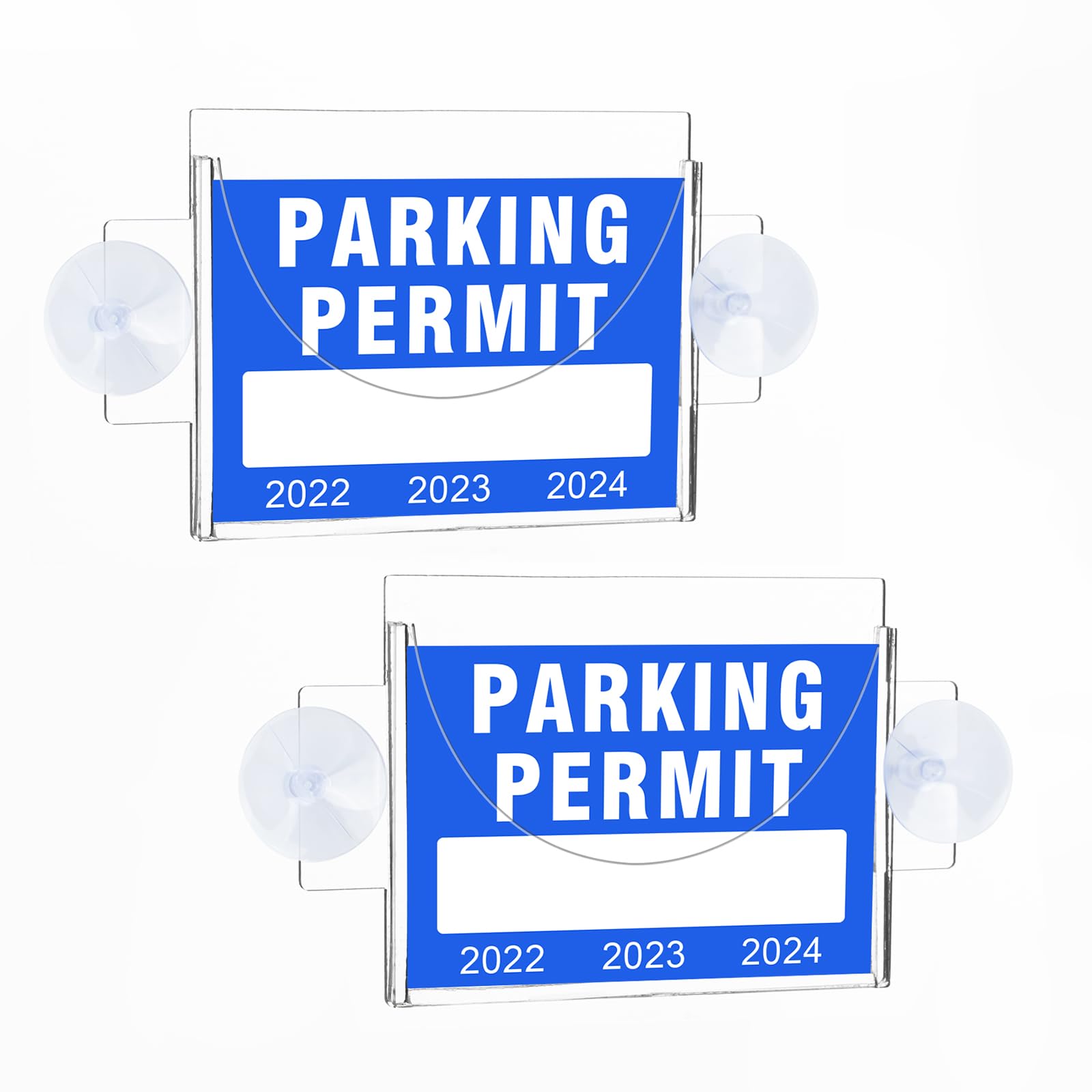 Rislobx RislobxParking Permit Holder for Car, Clear Car Business Card Holder with Suction Cup, Acrylic Car Windshield Sticker Holder (2PCS)