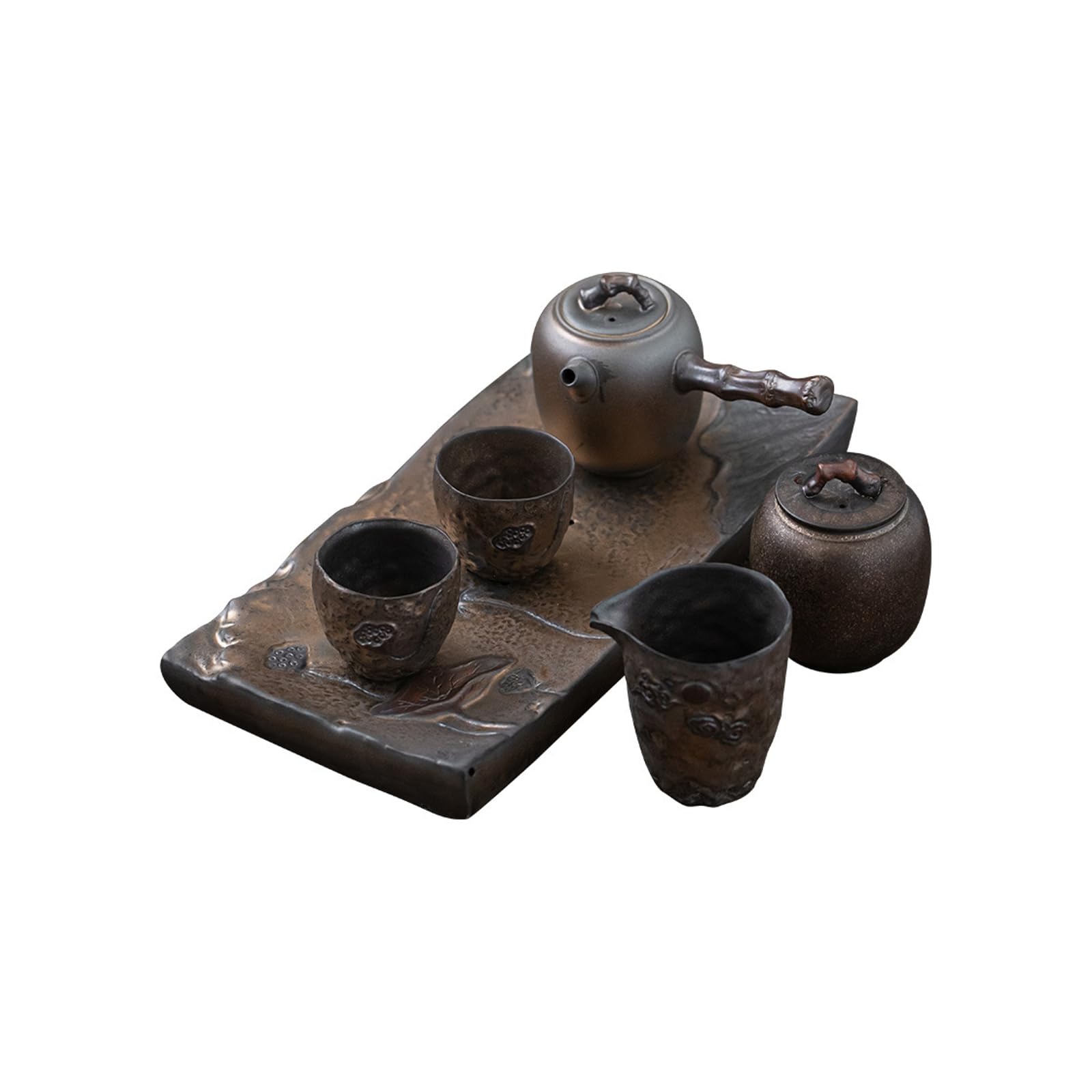 Antyczny ceramiczny zestaw do herbaty dom salon mały zestaw do herbaty Kung Fu - pozłacany-ręcznie robiony