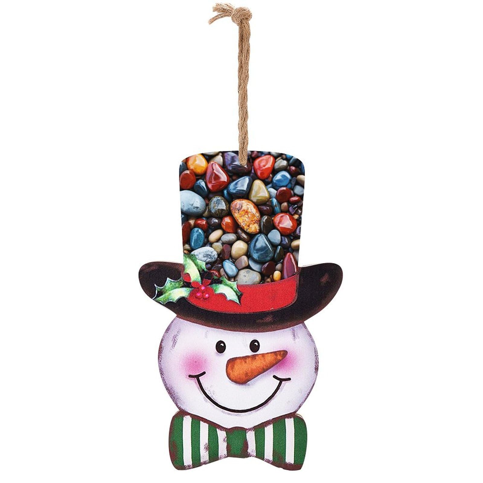 Impression hippie bonhomme de neige panneau en bois pour illuminer vos fêtes de Noël