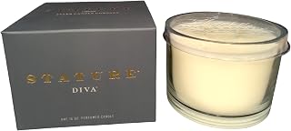 Tyler Candle Company - Diva Fragrance - Black Box Presentation - Stature Model in Clear Glass White Wax - 16oz / 2-Wick
