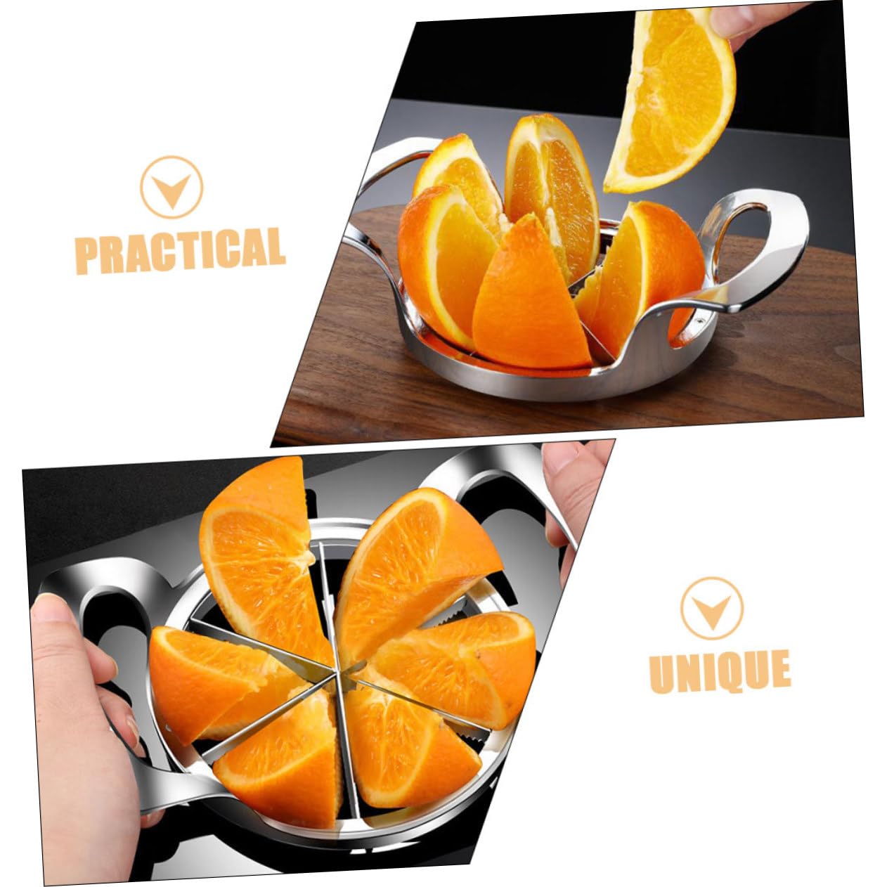 Cabilock Cortador De Frutas y Rebanador De Naranjas De Acero Inoxidable Herramienta Para Cortar Frutas Rodajas Accesorio De Cocina Para Preparar Manzanas y Naranjas