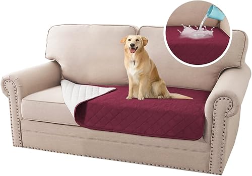HVERSAILTEX Funda de cojín 100 impermeable para sofá biplaza lavable antideslizante para cama de perro para sofá funda protectora de cojín suave