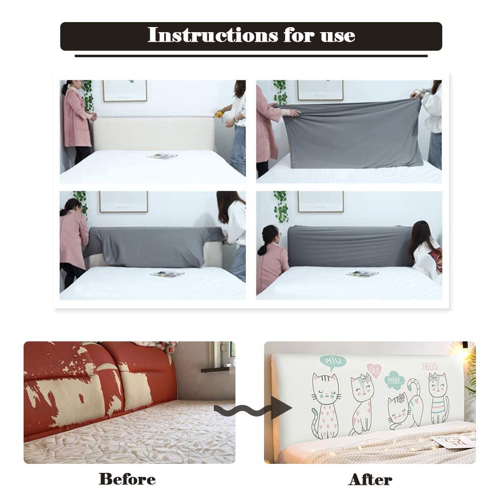 Funda de cabecero moderna antideslizante para cama con envoltura elástica, a prueba de polvo, tapizado/madera/cuero para cama con cabeceras protectoras, longitud 210-240 cm