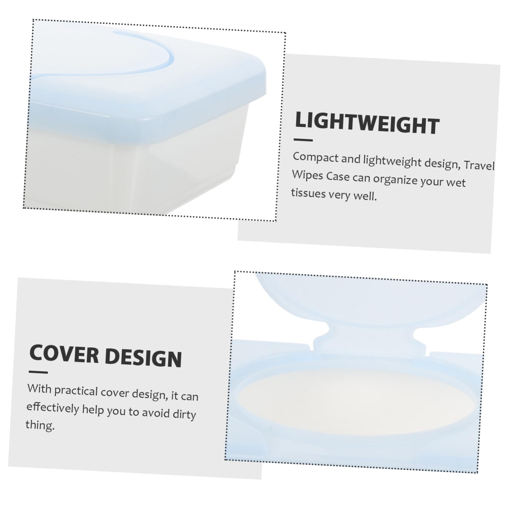 PRETYZOOM 3pcs Reusable Wipes Dispenser Box Pp Material Modern Style Portable for Bathroom Travel Color