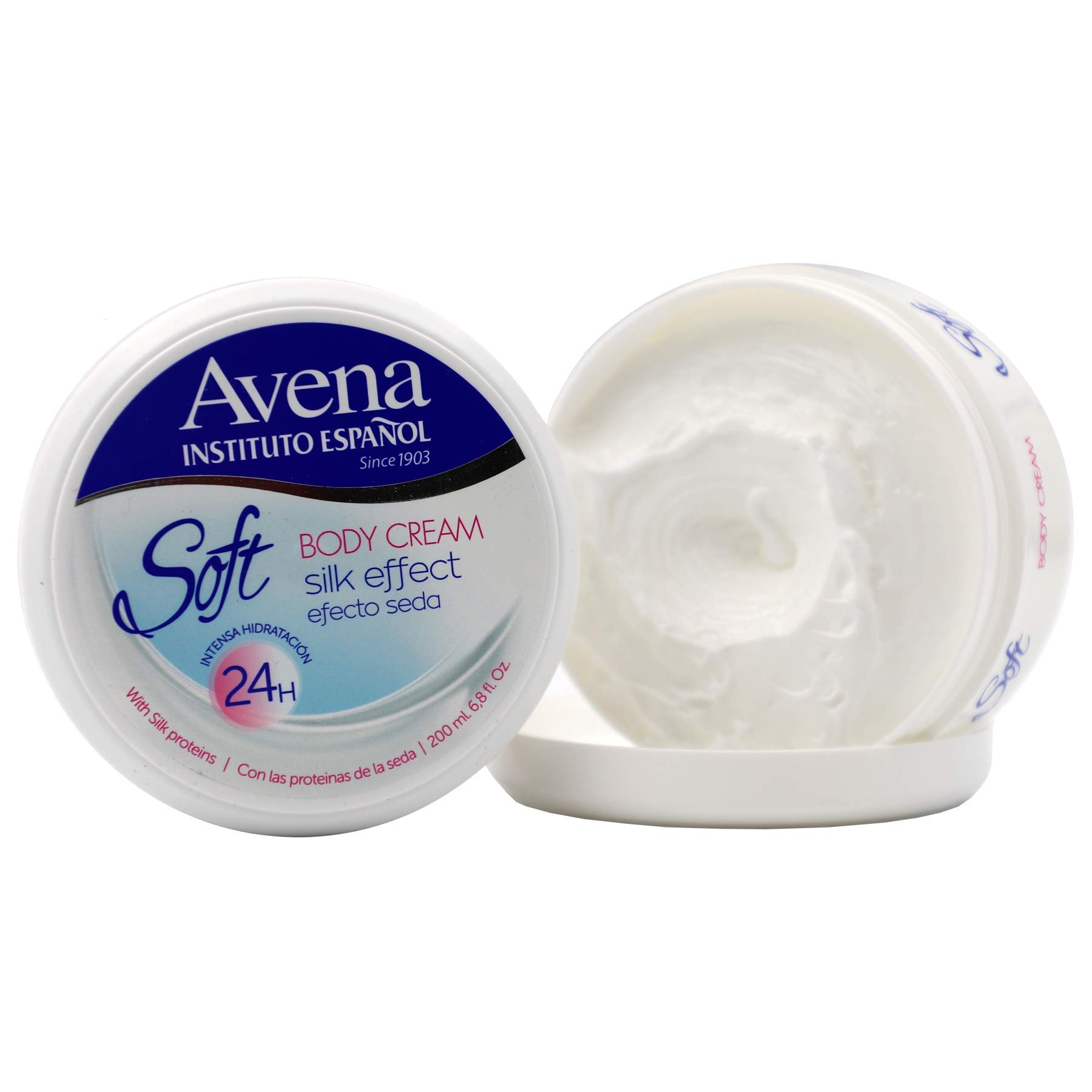 Avena Instituto Español Soft Body Cream, Silk Effect, Intense Hydration, 2-pack Of 6.8 Oz each, 2 Jars
