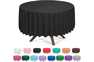 3 Pack 84 Inch Black Plastic Round Tablecloth