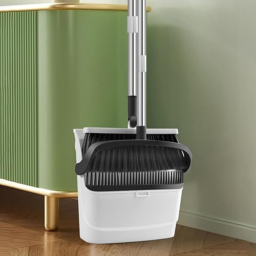 Juego de escoba y recogedor, juego de escoba y recogedor para el hogar, escoba de vestíbulo vertical y cepillo para el polvo, combo de escoba