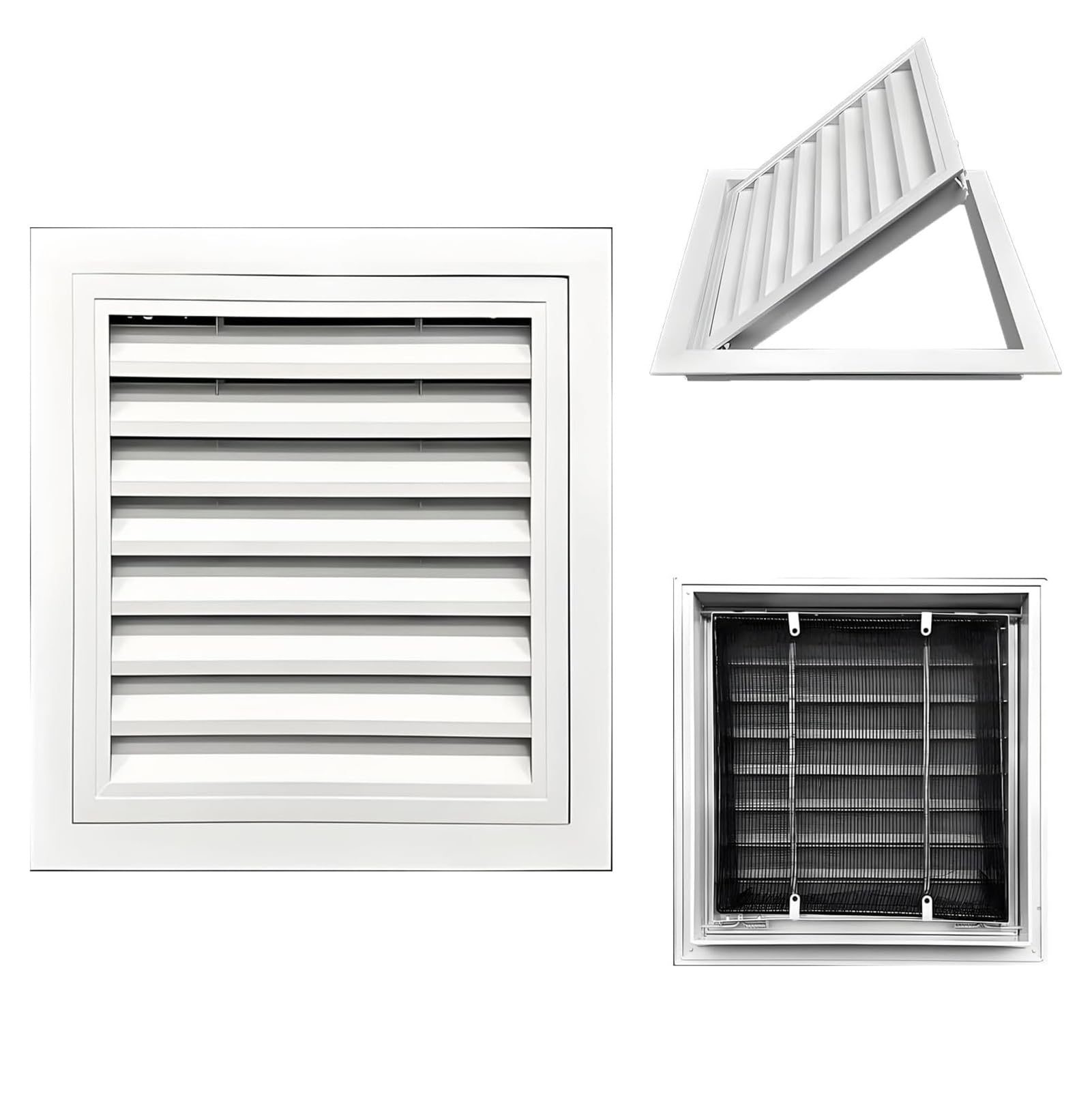 Rejilla de ventilación de 16x16 Pulgadas - Rejilla de Aluminio para Pared, Techo y Suelo - Rejilla de Retorno de Aire HVAC con Filtro extraíble para el hogar y la Oficina (Blanco)