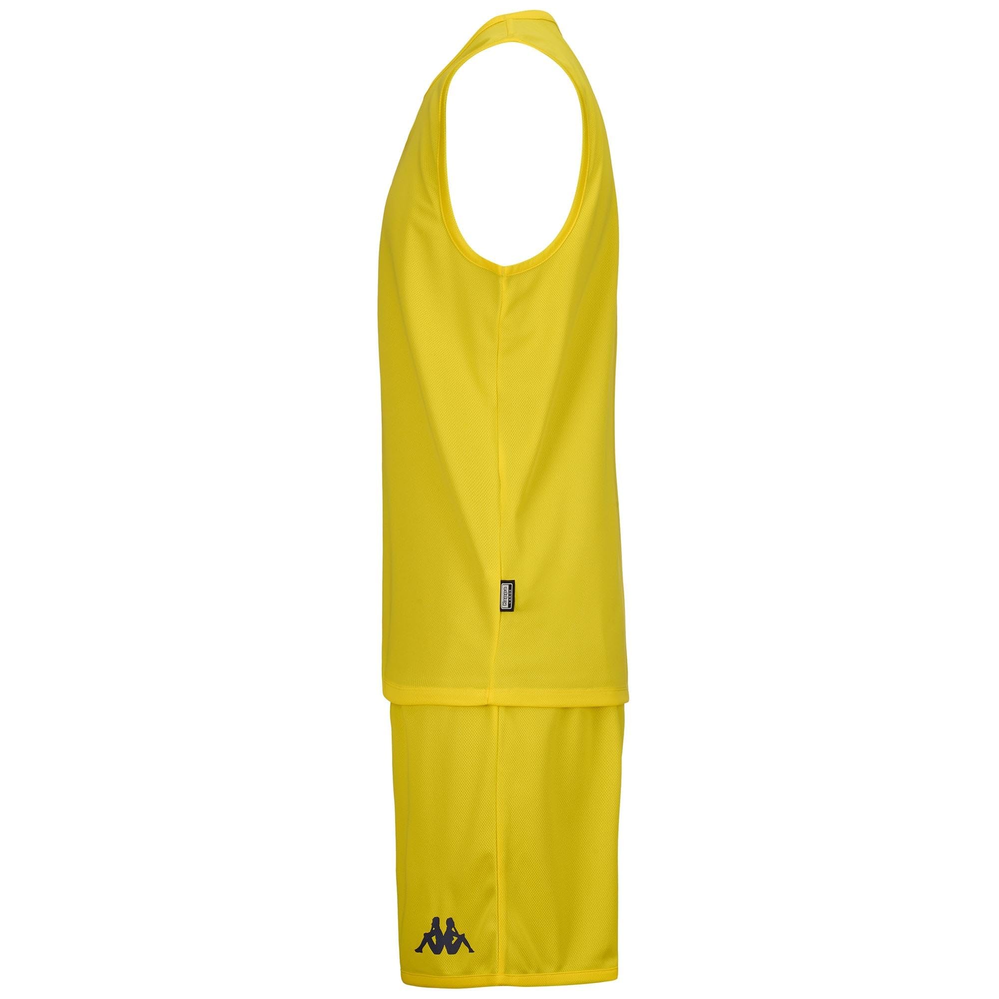 Kappa - Completo Canotta Pantaloncino, Uomo, Giallo, Poliestere, Basket, Kappa4Basket Dancosi, Taglia: M