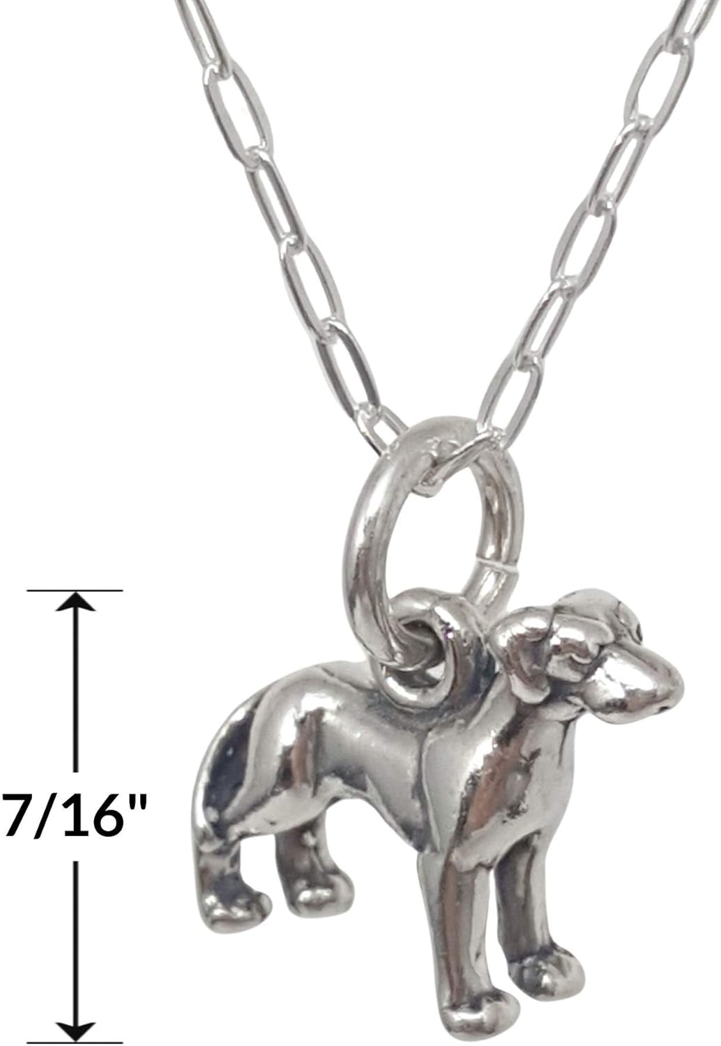 EnCharmed Sterling Silver Tiny Great Dane Dog 3D Charm Necklace, 18" - Image 2