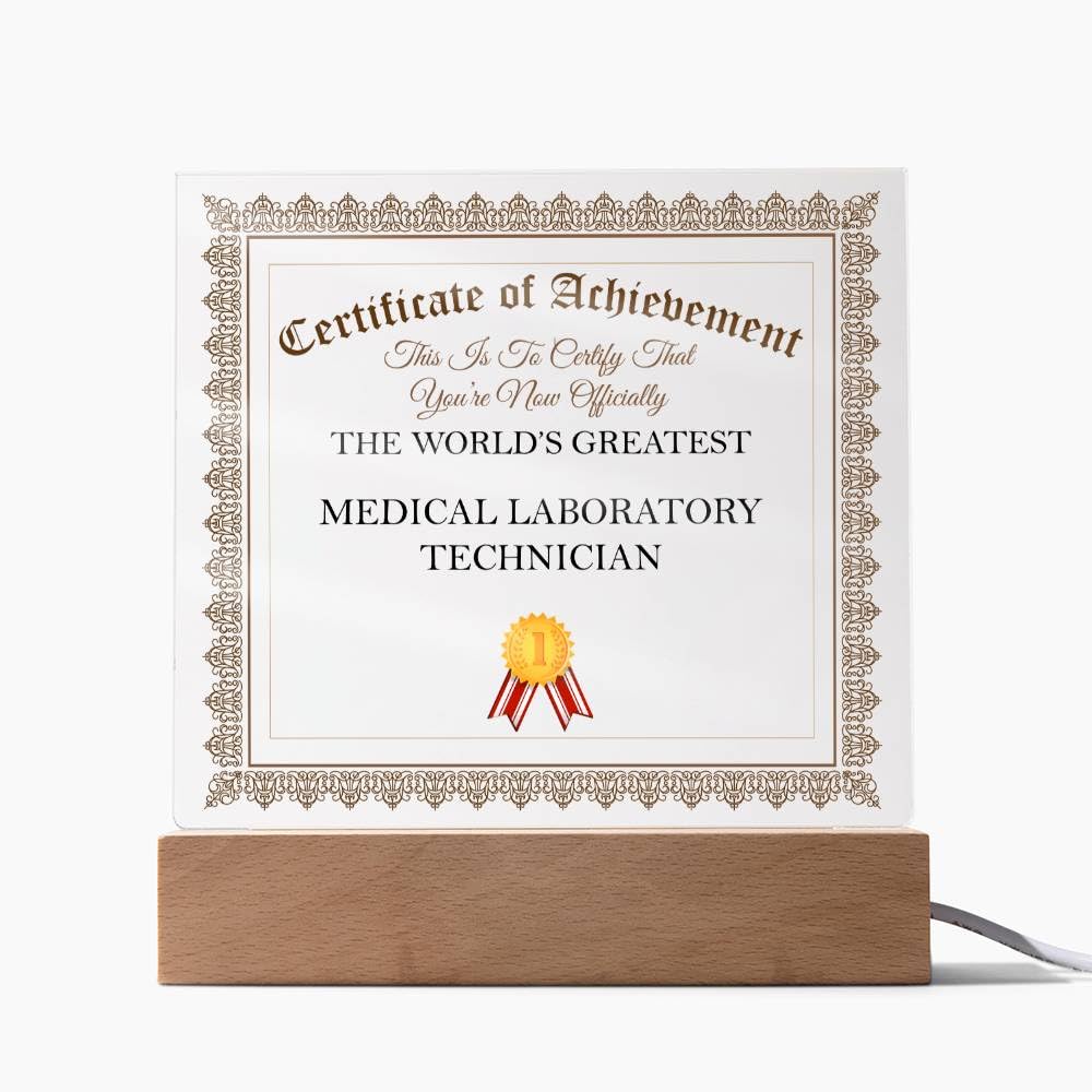 World's Greatest Medical Laboratory Technician - Square Acrylic Plaque With LED Lights