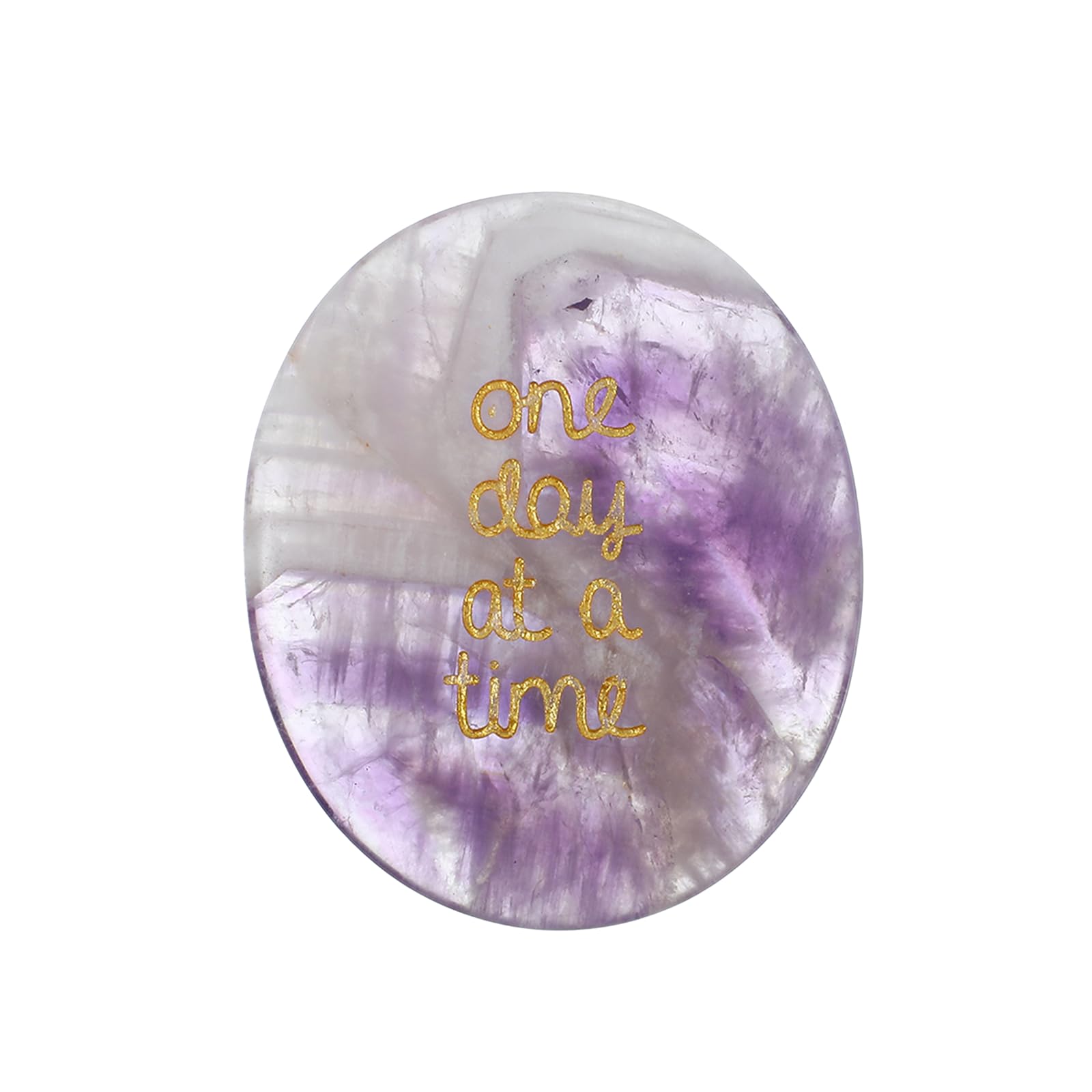 Wanmu Amethyst Healing Crystals, Stress Anxiety Relief Items Stone, You Got This One Day at A Time Inspirational Stone, Encouragement Sobriety Gifts