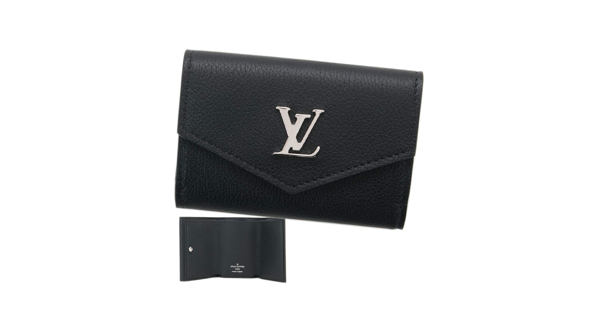 【最高級美品】ルイヴィトン　ポルトフォイユ　ロックミニ　ノワール　三つ折り財布 LOUIS VUITTON 【超美品】ルイヴィトン ポルトフォイユロック