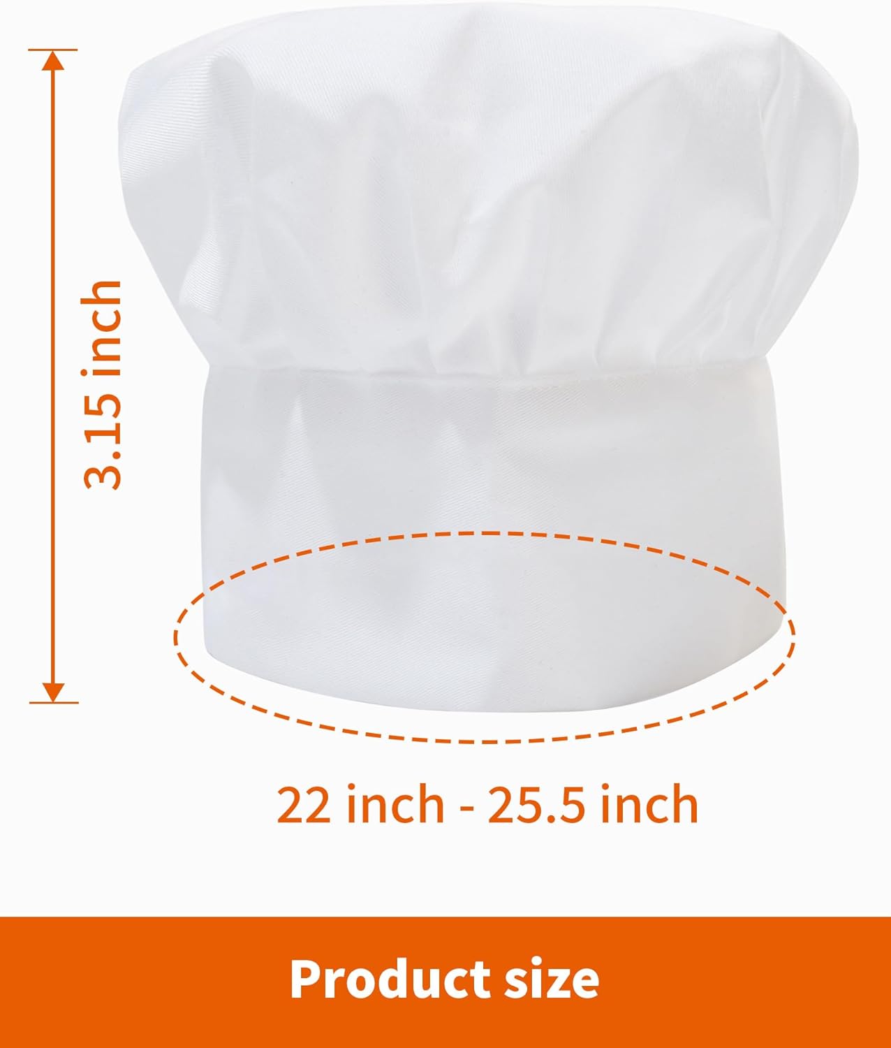 Xeoxarel Chef's Hats Adjustable Elastic Baker Kitchen Cooking Chef Cap for Adult/Kids - Image 5
