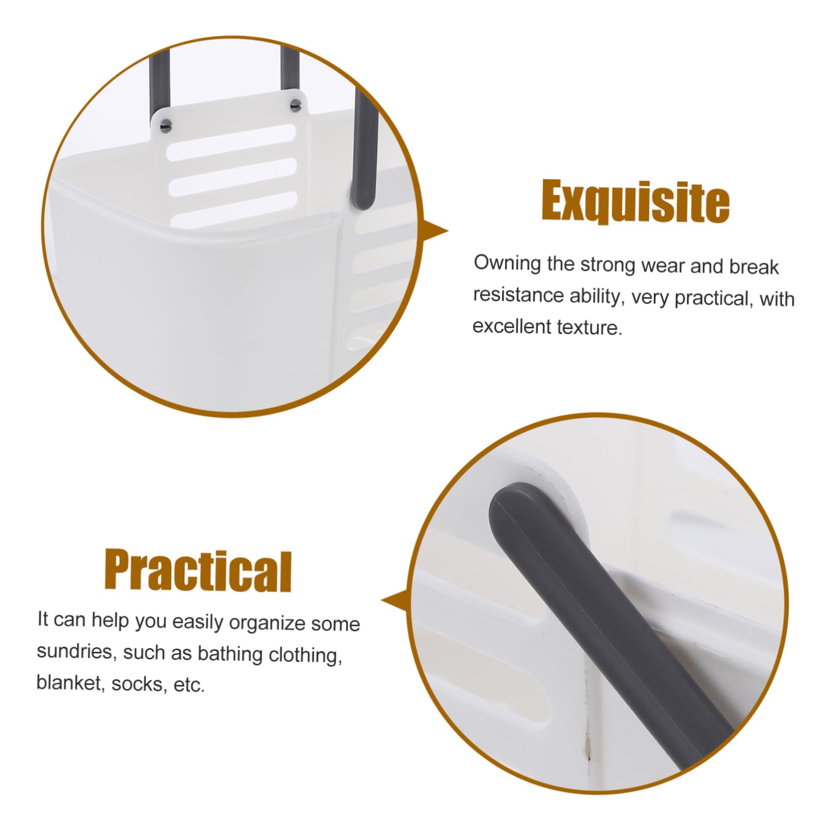 2pezzi Cesto Portaoggetti Per Bagno Capacità Con Maniglie Cesto Scolante Per Shampoo e Accessori Da Organizzatore Pratico Per Spazi Di Stoccaggio Casa
