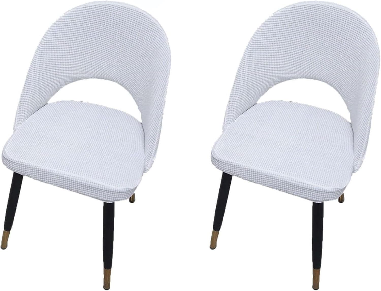 Stretch Dining Chair Cover, Curved Back Chair Covers, Jacquard Armless Accent Chair Slipcover, for Living Room Bedroom Home Office Vanity Room,C,2pack