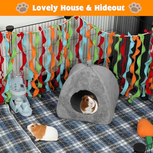 Image of BWOGUE Guinea Pig House Bed Cozy Hamster Cave Large Hideout for Dwarf Rabbits Hedgehog Bearded Dragon Winter Nest Hamster Cage Accessories