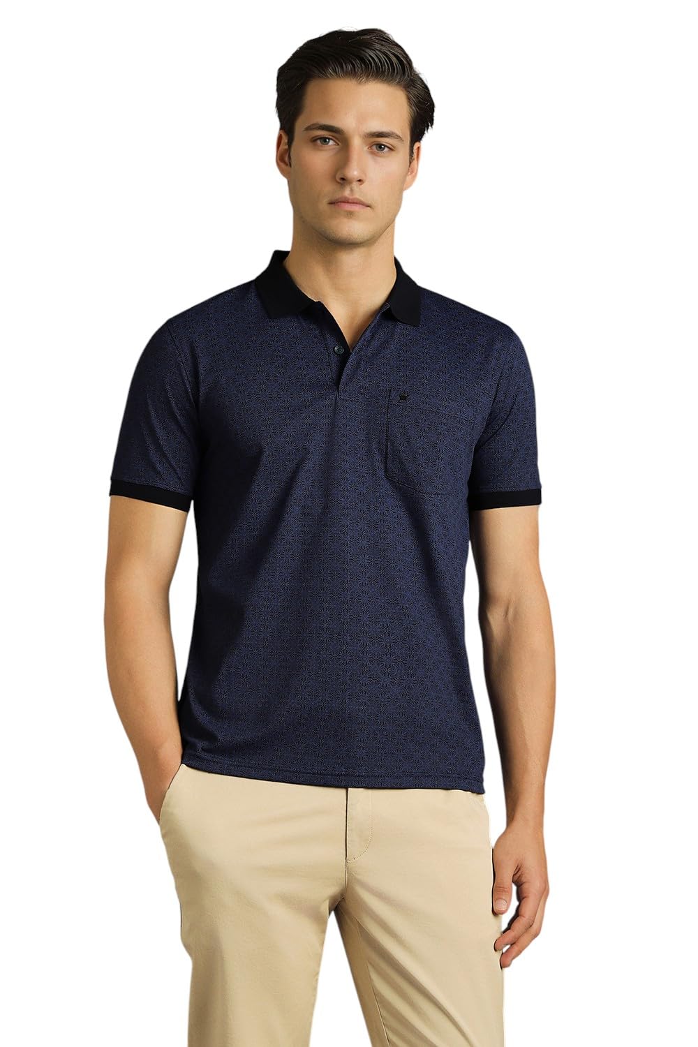 louis philippe Men's Regular T-Shirt (LPKWMRGF893068_Navy-picture-14