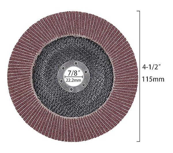 10 Pack 60 80 Grit Flap Discs 115mm 4.5" x 7/8" T27 for 4 1/2 Inch Angle Grinder Flap Wheels Heavy-Duty Grinding & Sanding Discs for Metal, Wood, Stainless Steel (Brown, 115, 60Grit, Medium) by Kalzmtrex - Image 2