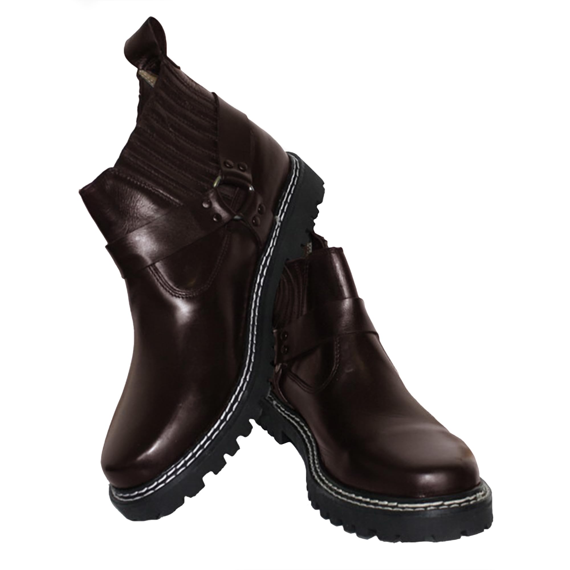 German Wear Motorradstiefel Herren stilvolle Western-Rider-Chopper-Stiefel – echte Lederstiefel, wasserdicht, hochwertige Gummi-Sohle, modisches & lässiges Design