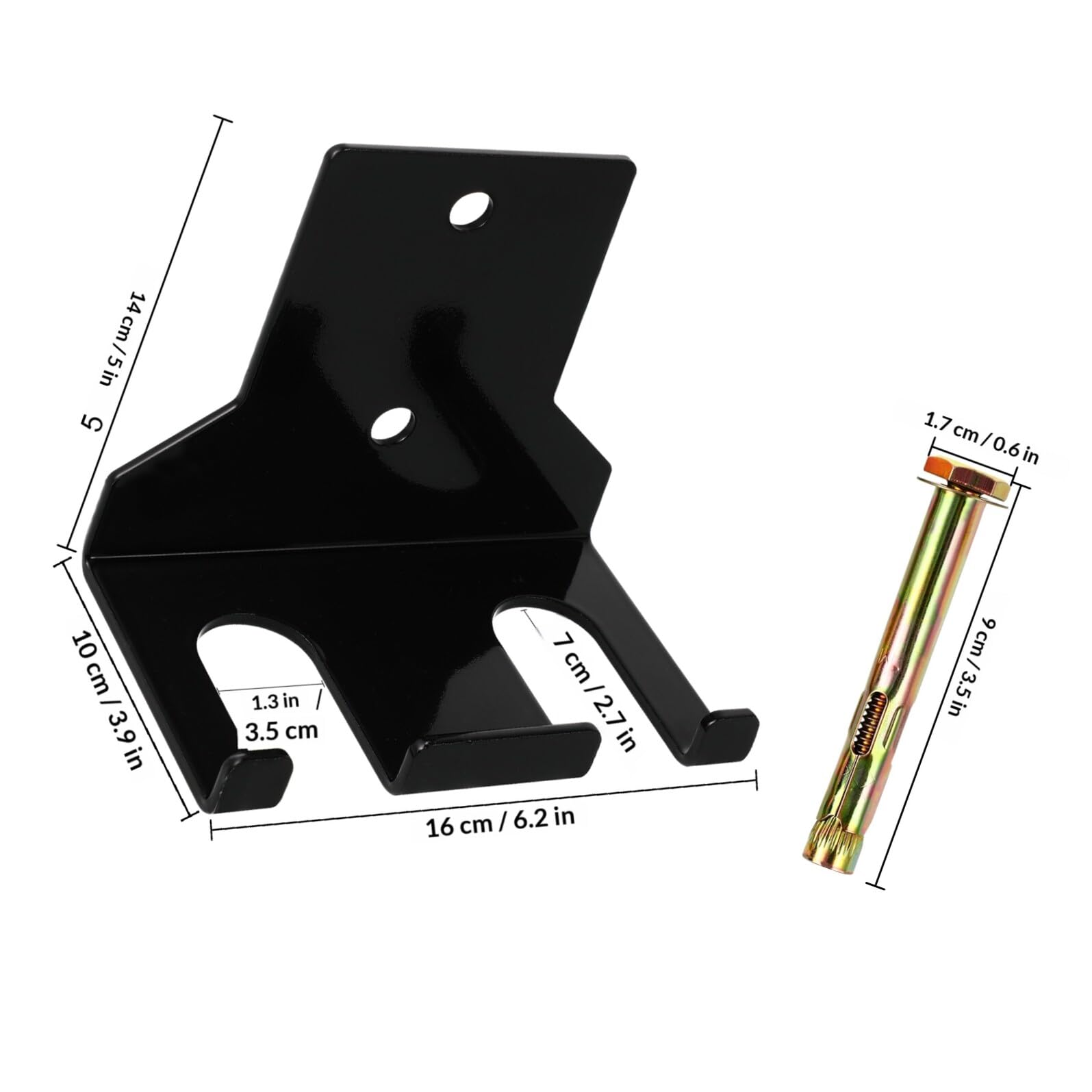 DOITOOL Estante de Almacenamiento de Barras de Pesas de Pared para Gimnasio en Casa, Soporte Doble para Barra Estándar, Acero Resistente y Compacto, Accesorio Fitness para Musculación
