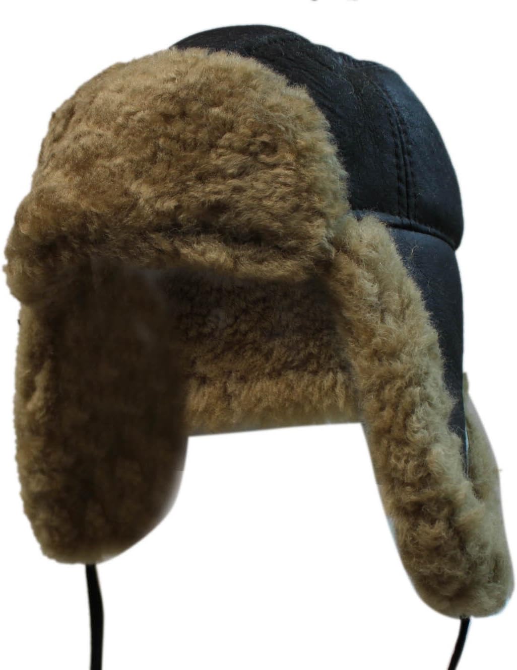 Men's B3 Brown Ginger Cream RAF Aviator Shearling Sheepskin WW2 Flying Hat