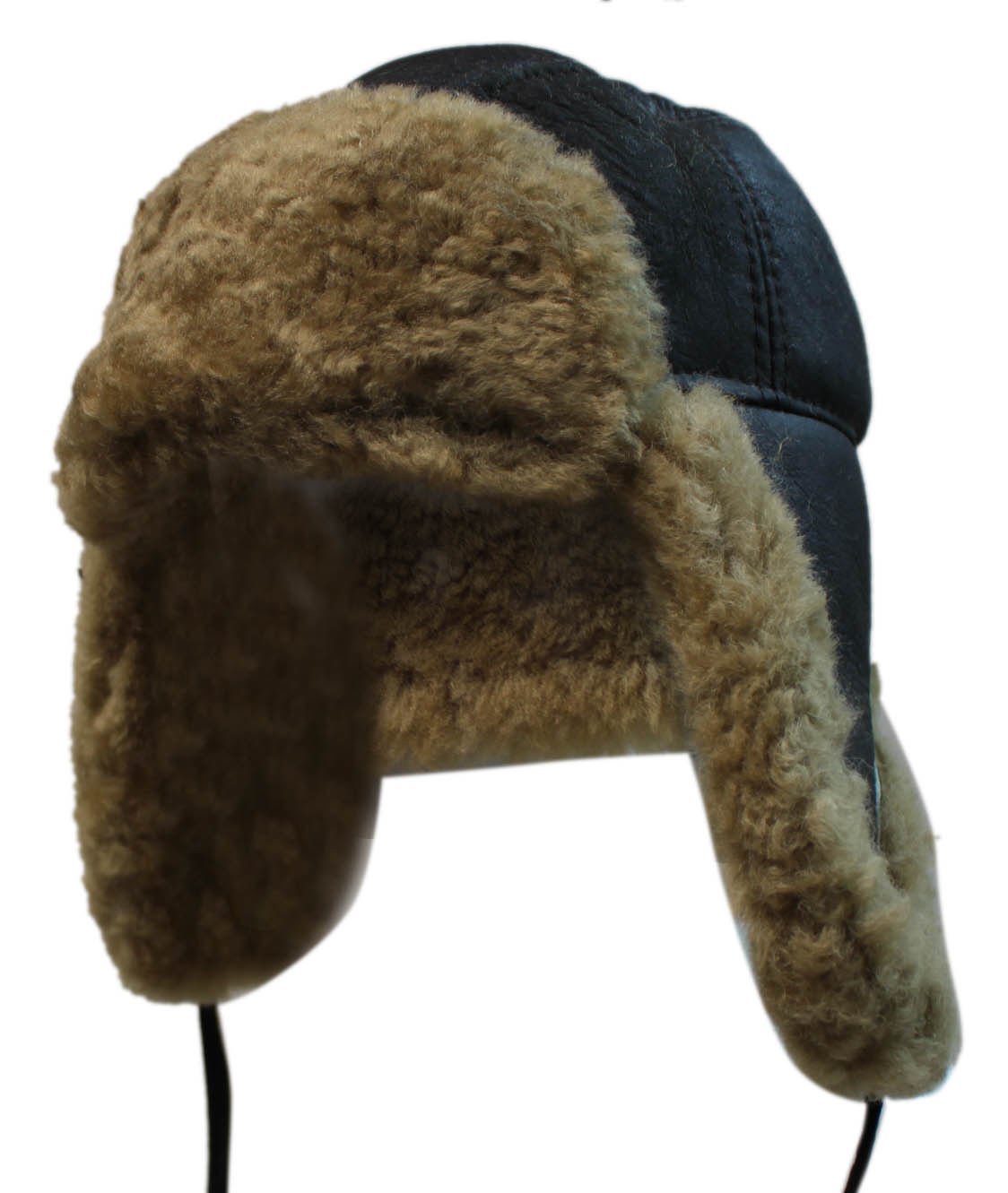 Infinity Leather Men's B3 Brown Ginger RAF Aviator Shearling Sheepskin WW2 Flying Hat M