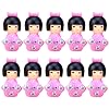 LALAFINA Miniature Figurine Kimono Doll Set of 10 Gardening Decoration Succulent Potted Plants DIY Parts Resin Waterproof Micro Landscape Ornaments 2.5cm Pink